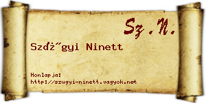 Szügyi Ninett névjegykártya